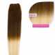 Dieses Bild zeigt die GlamXtensions Weft Extensions Haarverlängerung in der Farbe #4/613 Schokobraun - Helllichtblond in Großansicht. Die echthaar Tressen Extensions sind in vielen verschiedenen Farben erhältlich.
