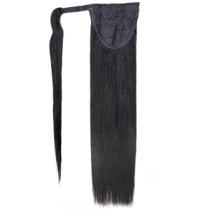 Pferdeschwanz Echthaar Ponytail Haarteil Extensions 01 - Schwarz
