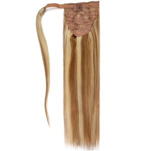 Pferdeschwanz Echthaar Ponytail Haarteil Extensions 12/613 - Hellbraun/Helllichtblond gesträhnt