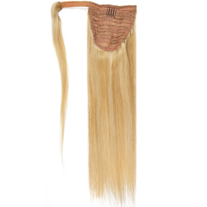 Pferdeschwanz Echthaar Ponytail Haarteil Extensions 18/613 - Dunkelblond/Helllichtblond gesträhnt