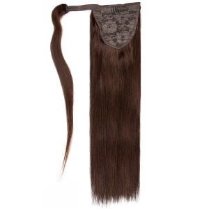 Pferdeschwanz Echthaar Ponytail Haarteil Extensions 02 - Dunkelbraun