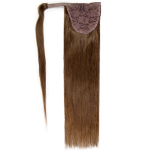 Pferdeschwanz Echthaar Ponytail Haarteil Extensions 06 - Mittelbraun