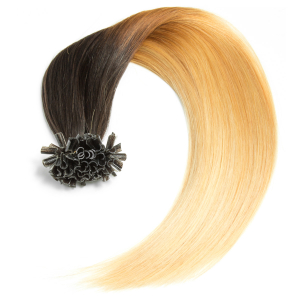 Bondings Keratin Echthaar Extensions #1b/24 Ombre – Glatt – 50cm oder 60cm – 1g Strähnen