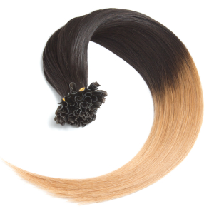 Bondings Keratin Echthaar Extensions #1b/27 Ombre – Glatt – 50cm oder 60cm – 1g Strähnen