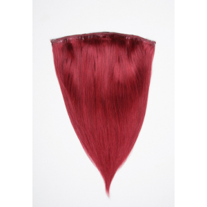Dieses Bild zeigt die 1-teilige GlamXtensions Half-wig Extensions Haarverlängerung mit 10 Clips in der Farbe #Burg Burgunde in Großansicht 

