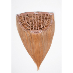 Echthaar Perücken Halbperücken Haarteile 50cm Halfwig Extensions #14/17 - Hazelblond - Dunkelashblond