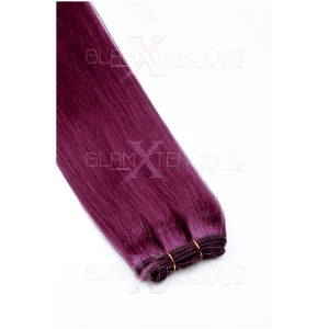 Dieses Bild zeigt die GlamXtensions Weft Extensions Haarverlängerung in der Farbe #01 Schwarz in Großansicht. Die echthaar Tressen Extensions sind in vielen verschiedenen Farben erhältlich.
