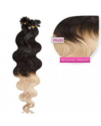 Bondings Keratin Echthaar Extensions #ombre 1b/24 gewellt 1g