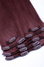 Dieses Bild zeigt die 7-teilige GlamXtensions Clip In Extensions Haarverlängerung mit 16 Clips in der Farbe #33 Kastanie in Großansicht 