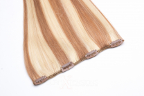 *SALE* Single Clip In Extensions Echthaar 55cm 1-teilig 1 Tresse 4 Clips #27/613