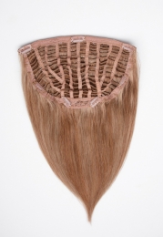 Echthaar Perücken Halbperücken Haarteile 50cm Halfwig Extensions #14/10 - Hazelblond - Helles Braun