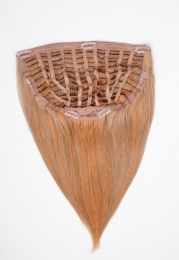 Echthaar Perücken Halbperücken Haarteile 50cm Halfwig Extensions #14/17 - Hazelblond - Dunkelashblond