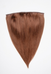 Dieses Bild zeigt die 1-teilige GlamXtensions Half-wig Extensions Haarverlängerung mit 10 Clips in der Farbe #30 Rotbraun in Großansicht 
