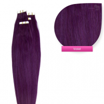Tape In Extensions Echthaar Haarverlängerung, #violet 50cm