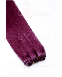 Dieses Bild zeigt die GlamXtensions Weft Extensions Haarverlängerung in der Farbe #01 Schwarz in Großansicht. Die echthaar Tressen Extensions sind in vielen verschiedenen Farben erhältlich.
