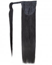 Pferdeschwanz Echthaar Ponytail Haarteil Extensions 01 - Schwarz