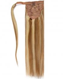 Pferdeschwanz Echthaar Ponytail Haarteil Extensions 12/613 - Hellbraun/Helllichtblond gesträhnt