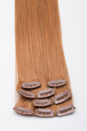 Clip In Extensions Echthaar 35 Gramm 3-teilig-17 - Dunkelashblond-45 cm