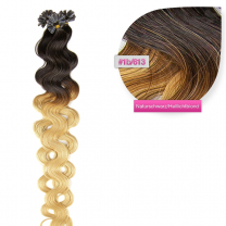 Bondings Keratin Echthaar Extensions #1b/Burg Ombre – Glatt – 60cm – 1g Strähnen