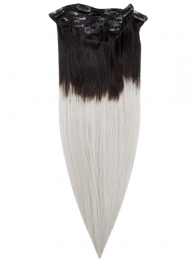 Clip In Extensions 7-teilig ombre #1b/ grey - naturschwarz grau