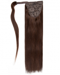 Pferdeschwanz Echthaar Ponytail Haarteil Extensions 02 - Dunkelbraun