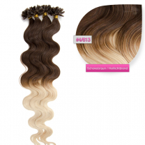 Bondings Keratin Echthaar Extensions Ombre #04/613 – Gewellt – 50cm oder 60cm – 1g Strähnen