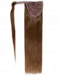 Pferdeschwanz Echthaar Ponytail Haarteil Extensions 06 - Mittelbraun