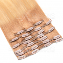 Clip In Extensions 100 Gramm glatt Remy Echthaar Farbnummer #4/613 Ombre
