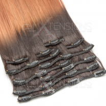 Clip In Extensions 100 Gramm glatt Remy Echthaar Farbnummer #1b/27 Ombre
