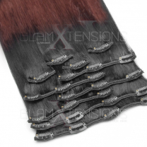 Clip In Extensions 100 Gramm glatt Remy Echthaar Farbnummer #1/33 Ombre
