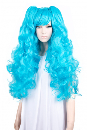 Cosplay Wig Perrücke Türkis Locken