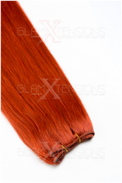 Echthaar Tressen - Weft Extensions #350 Kupfer