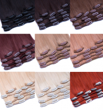 Clip In Extensions Echthaar 100 Gramm 7-teilig 60cm, 70cm, 80cm