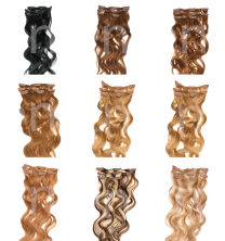 Clip In Extensions Echthaar 35 Gramm 3-teilig 60cm gewellt