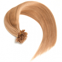 Dieses Bild zeigt die GlamXtensions Bonding Keratin Extensions Haarverlängerung in der Farbe #18 Dunkelblond in Großansicht. Die echthaar Extensions Bondings haben ein Gewicht von 0,5g.
