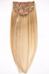 Dieses Bild zeigt die 1-teilige GlamXtensions Half-wig Extensions Haarverlängerung mit 10 Clips in der Farbe #18/613 Dunkelblond - Helllichtblond in Großansicht 

