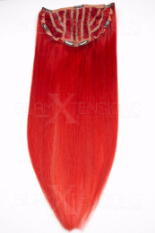 Dieses Bild zeigt die 1-teilige GlamXtensions Half-wig Extensions Haarverlängerung mit 10 Clips in der Farbe #red Rot in Großansicht 
