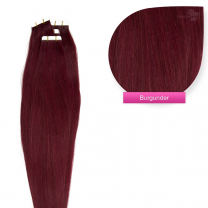 Tape In Extensions Echthaar Haarverlängerung #Burg Burgunde 50cm