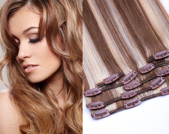 clip in extensions echthaar 7 teilig 12 613 hellbraun helllichtblond
