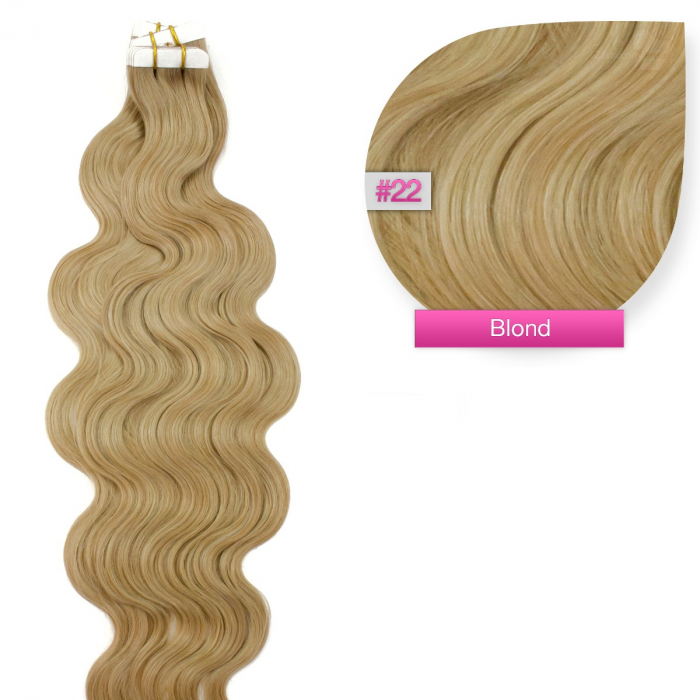 Tape In Extensions #22 Blond, gewellt