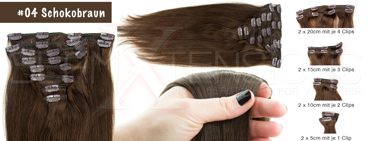 8 Plaits Remy Human Hair Extensions Clip in Hair Extension ...