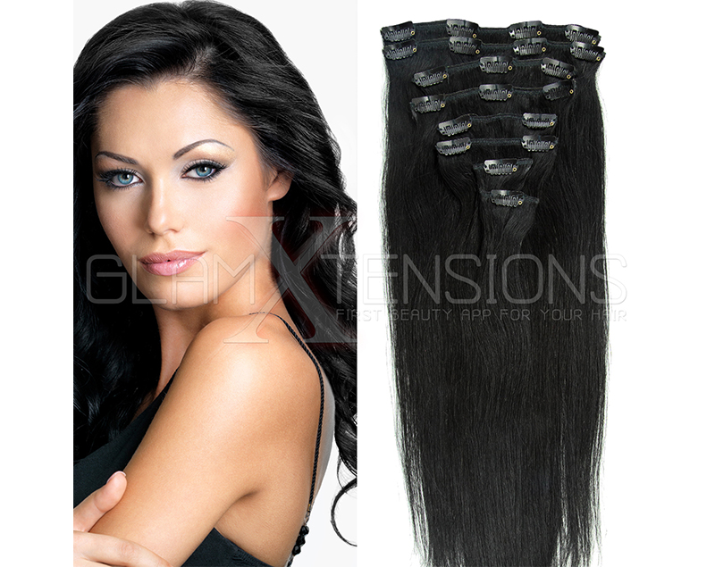 Remy Haarverlängerung Clip in Extensions Echthaar Set Echte Haare 8