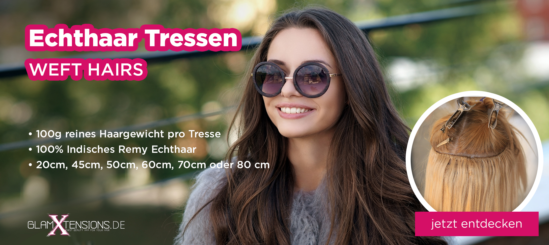 Echthaar Tressen Weft Hairs Extensions von GlamXtensions